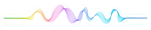 Abstract wave in rainbow colors on a white background.