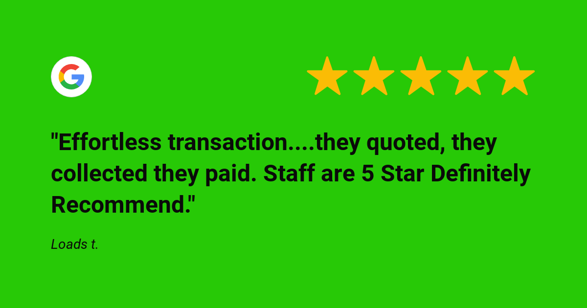 A google review for Benfleet Scrap
