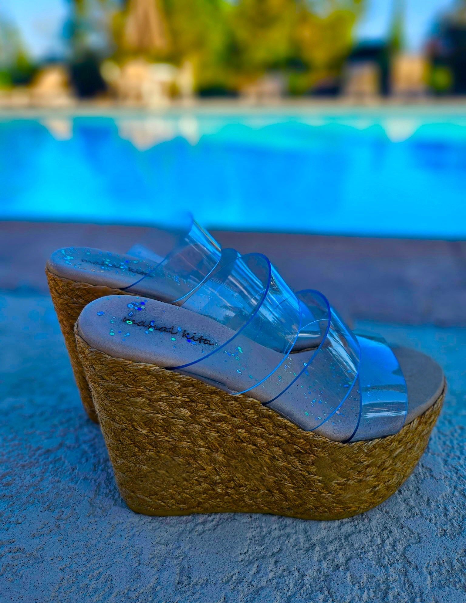 Mahal Kita Footwear Clear Strap Wedge Sandal