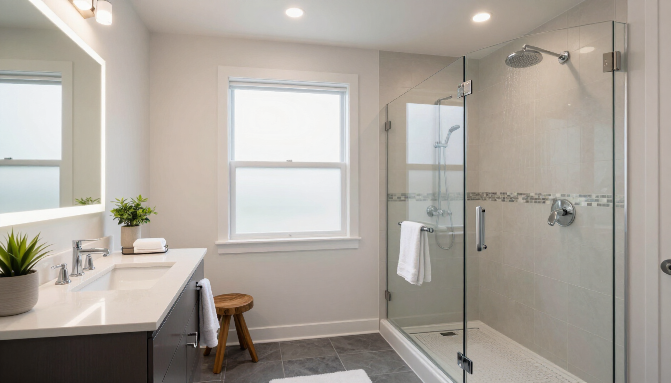 Modern bathroom vanity and lighting in a Salt Lake City home renovation project