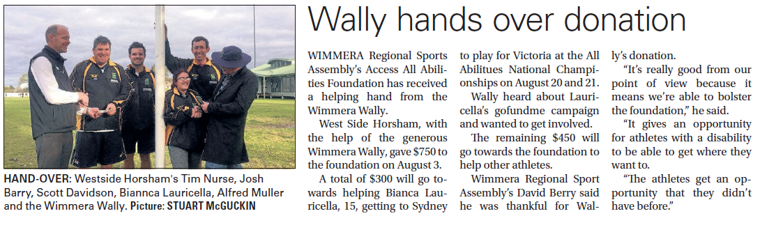 Wimmera Mail-Times – October 19th 2016 News Paper | Horsham, Vic | West Side Horsham