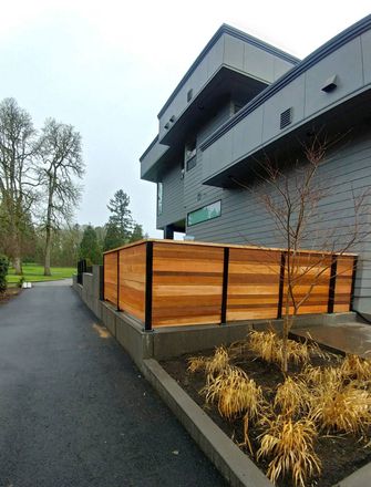 Modern house with wooden fence - Vancouver, WA - DJ Fence Service Modern house with wooden fence - Vancouver, WA - DJ Fence Service