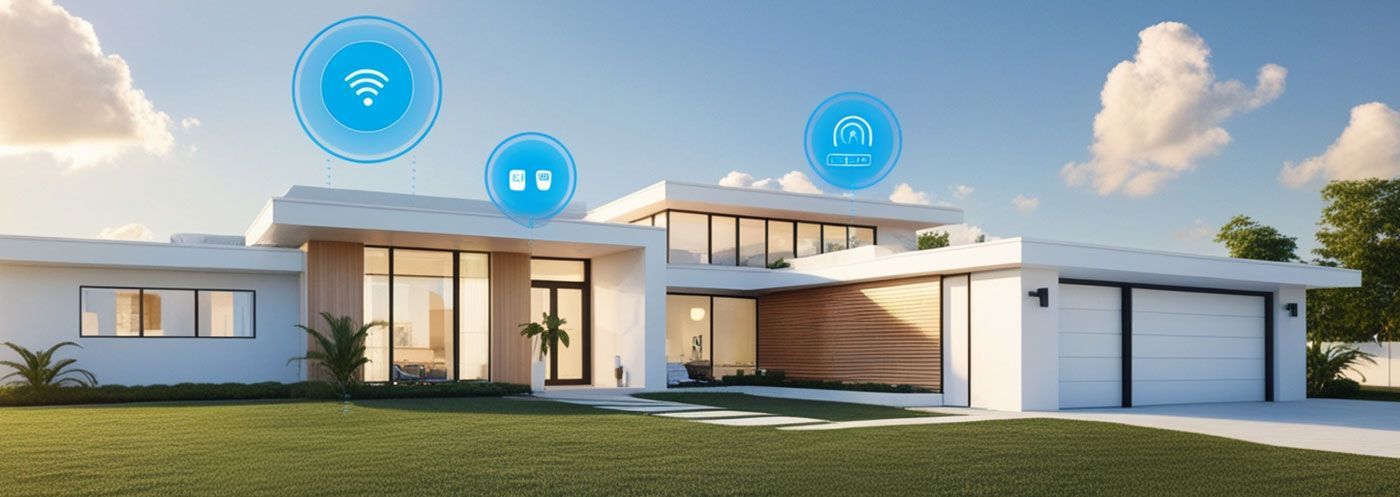 Smart-Home-Lichtplanung für eine moderne Villa mit smarter, automatisierter Außenbeleuchtung.