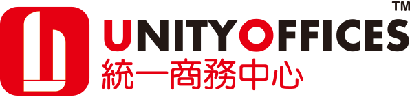 Logo: Red square with white letter