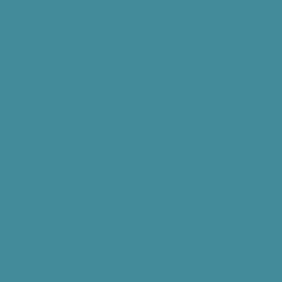 Solid teal background.