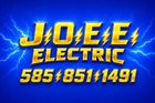 Blue electric-style logo reading “J.O.E.E ELECTRIC” with phone number 585/851/1491