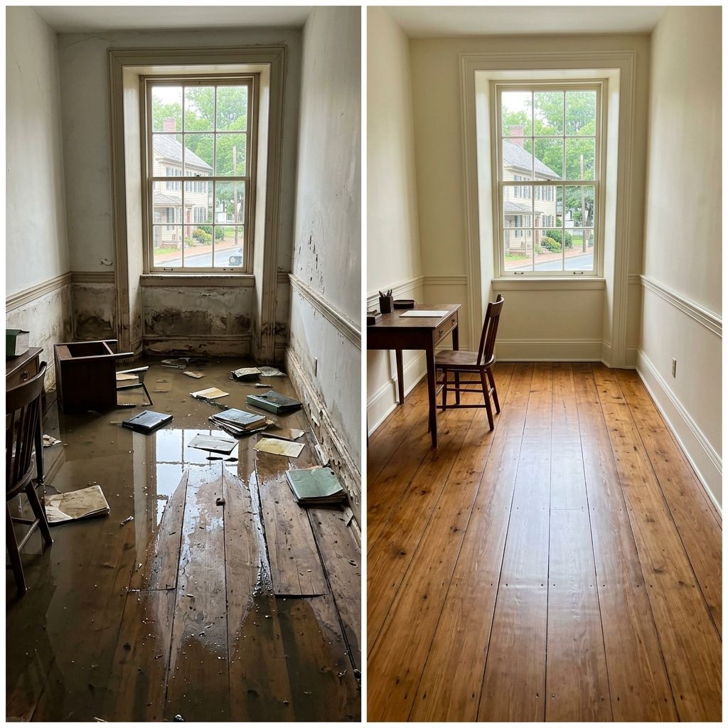 Before and after flood restoration Hopewell NJ