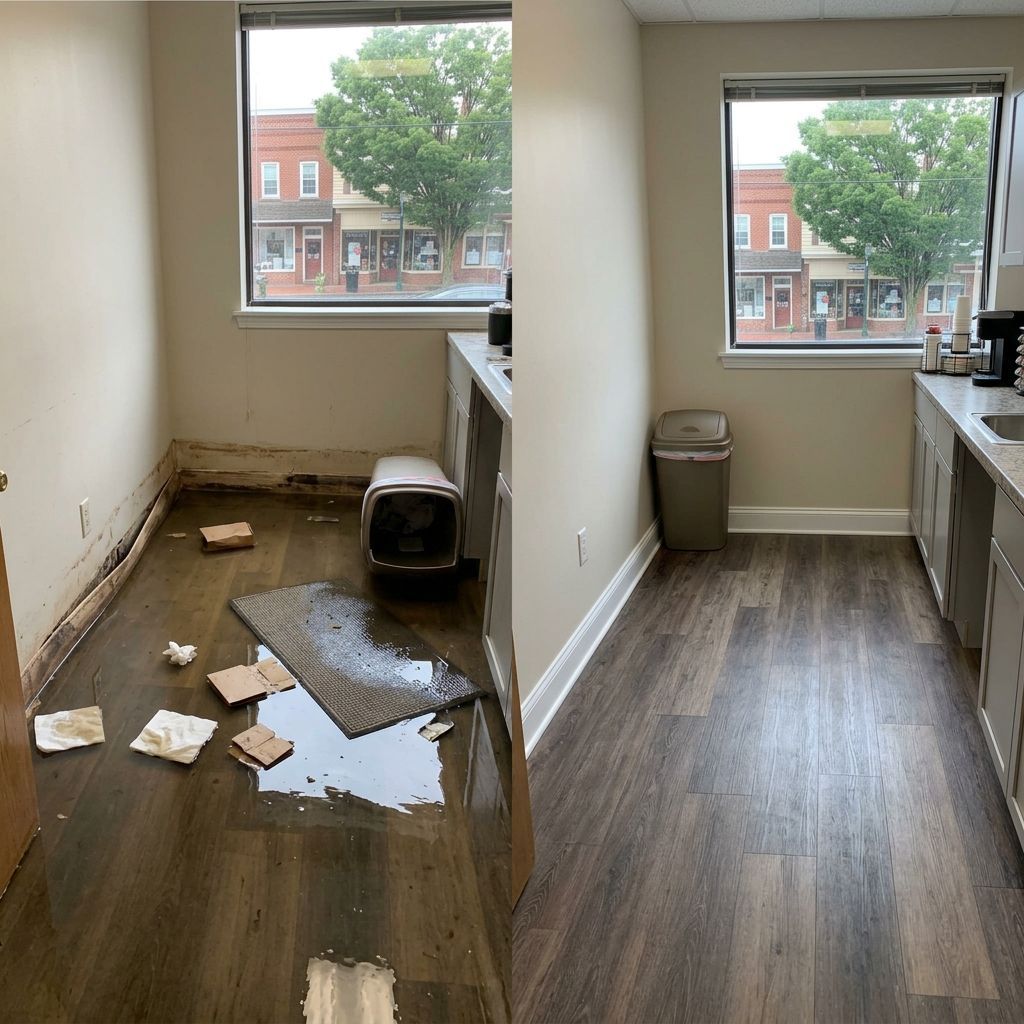 Before and after flood restoration Perkasie PA Before and after flood restoration Perkasie PA