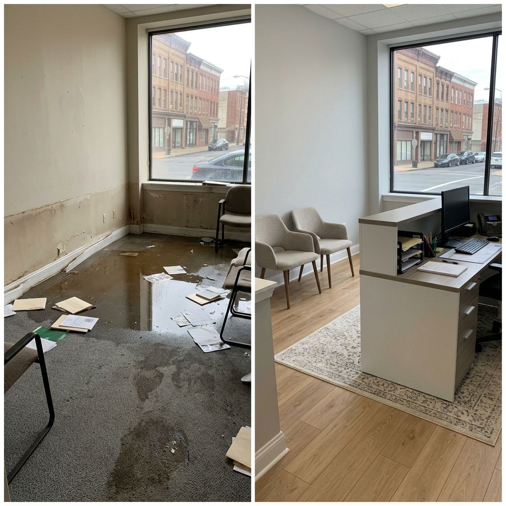 Before and after flood restoration Trenton NJ