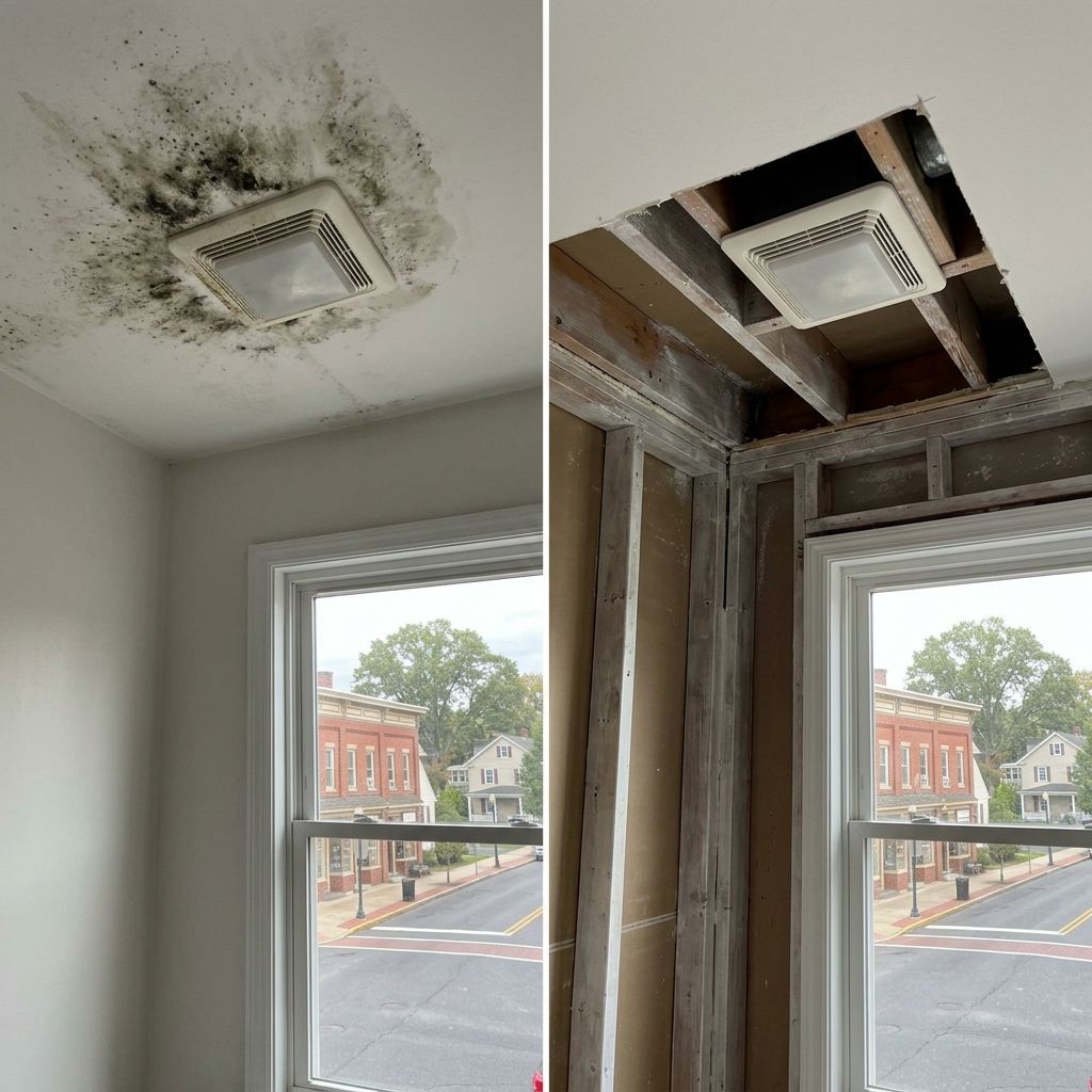 Before and after mold remediation Perkasie PA