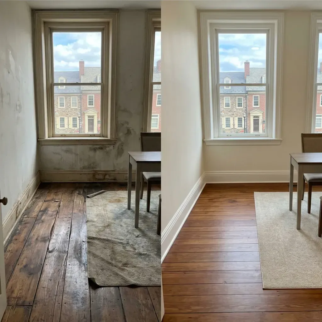 Before and after water damage restoration Doylestown PA Before and after water damage restoration Doylestown PA