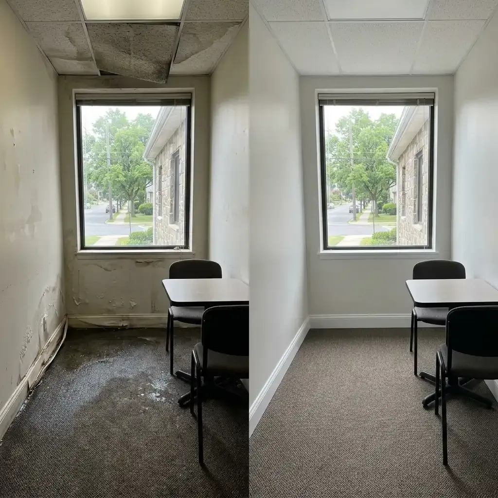 Before and after water damage restoration Glenside PA Before and after water damage restoration Glenside PA