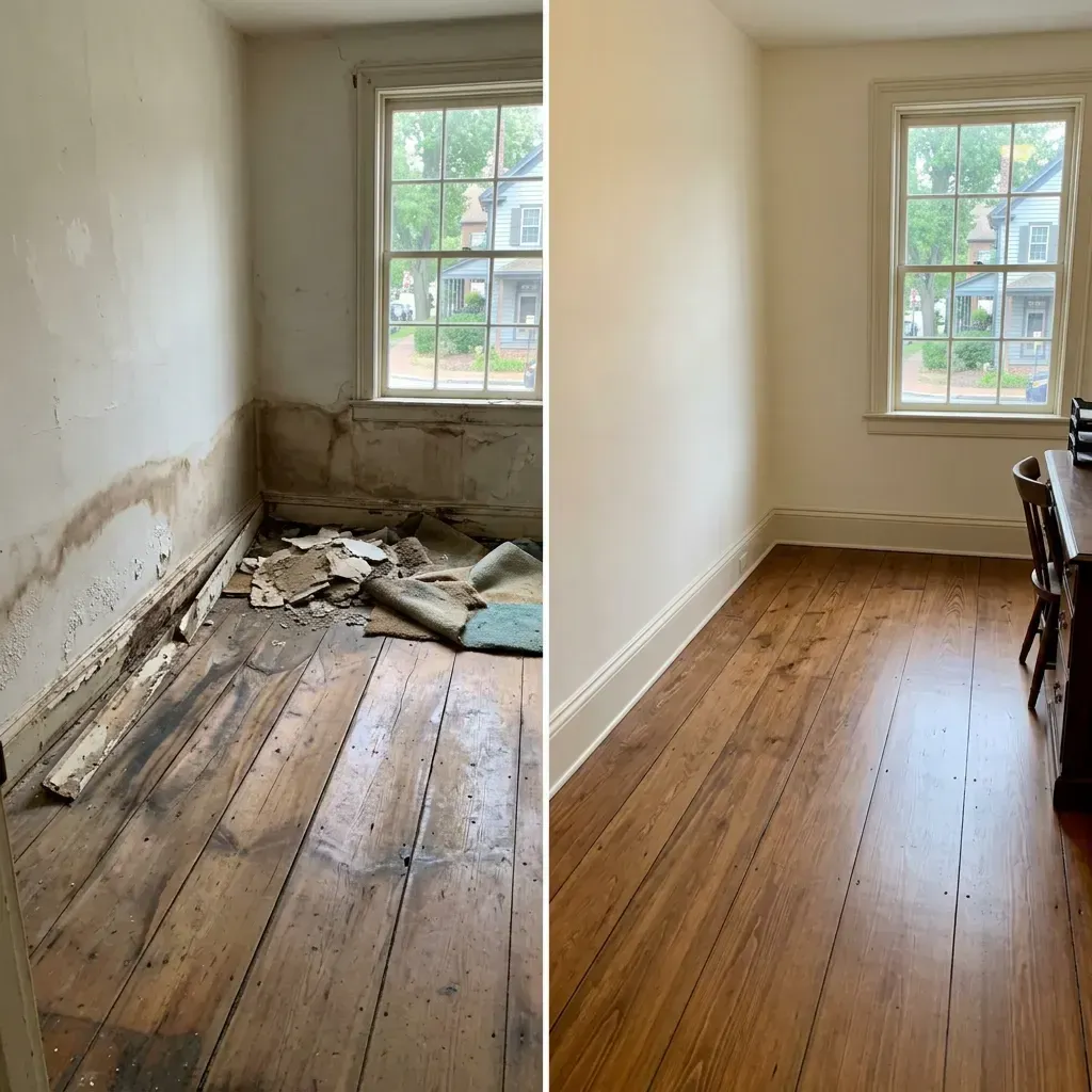 Before and after water damage restoration Hopewell NJ Before and after water damage restoration Hopewell NJ