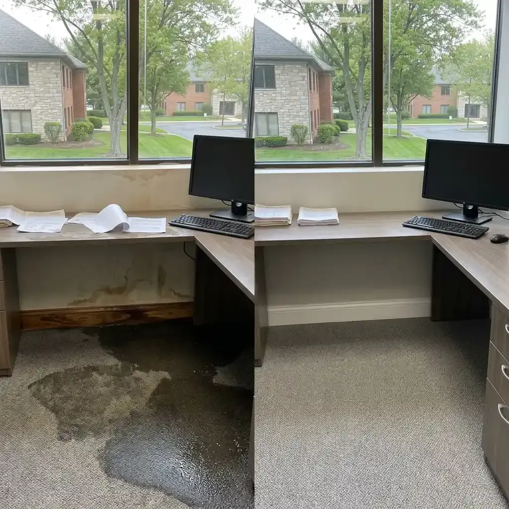 Before and after water damage restoration Montgomery County PA