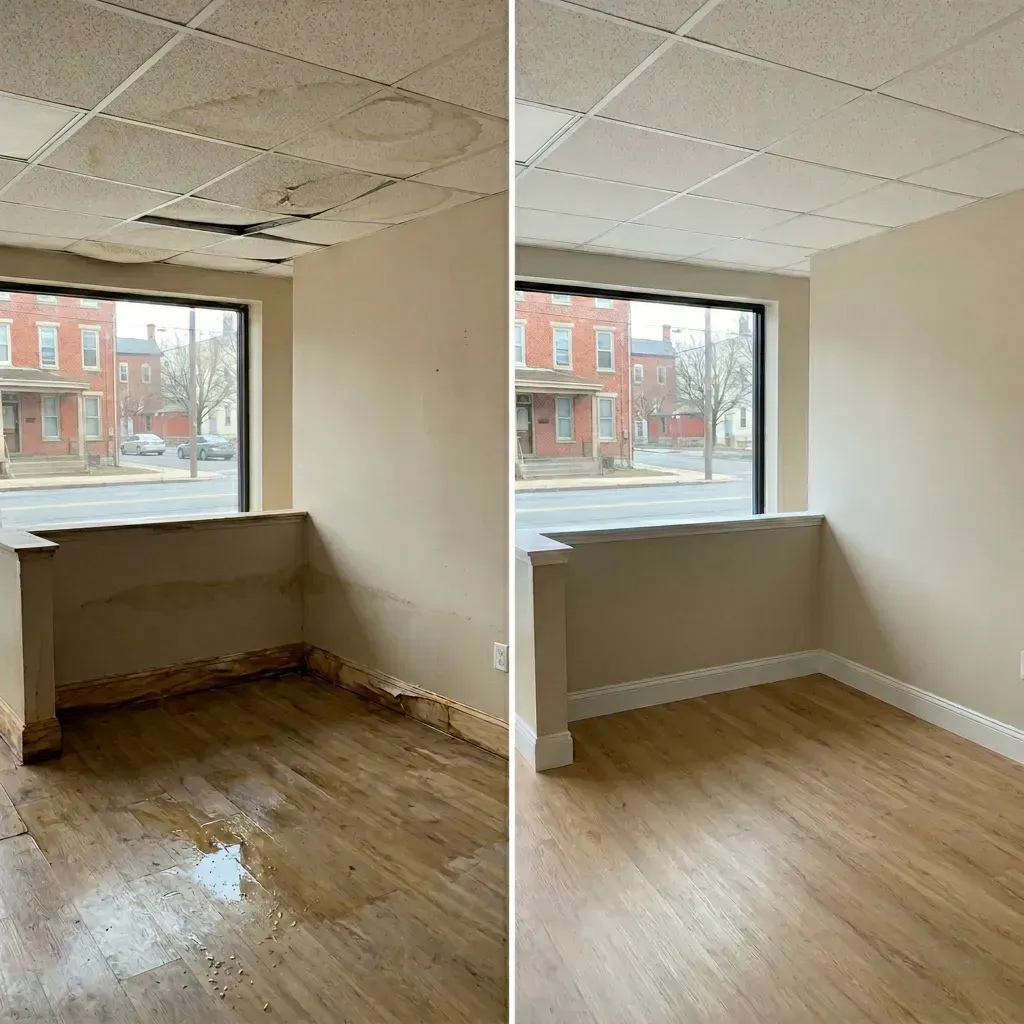 Before and after water damage restoration Norristown PA Before and after water damage restoration Norristown PA