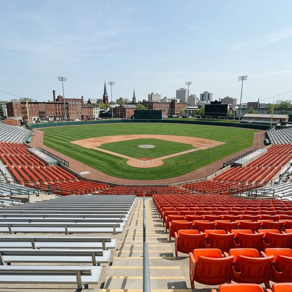 Restored urban ballpark Trenton NJ