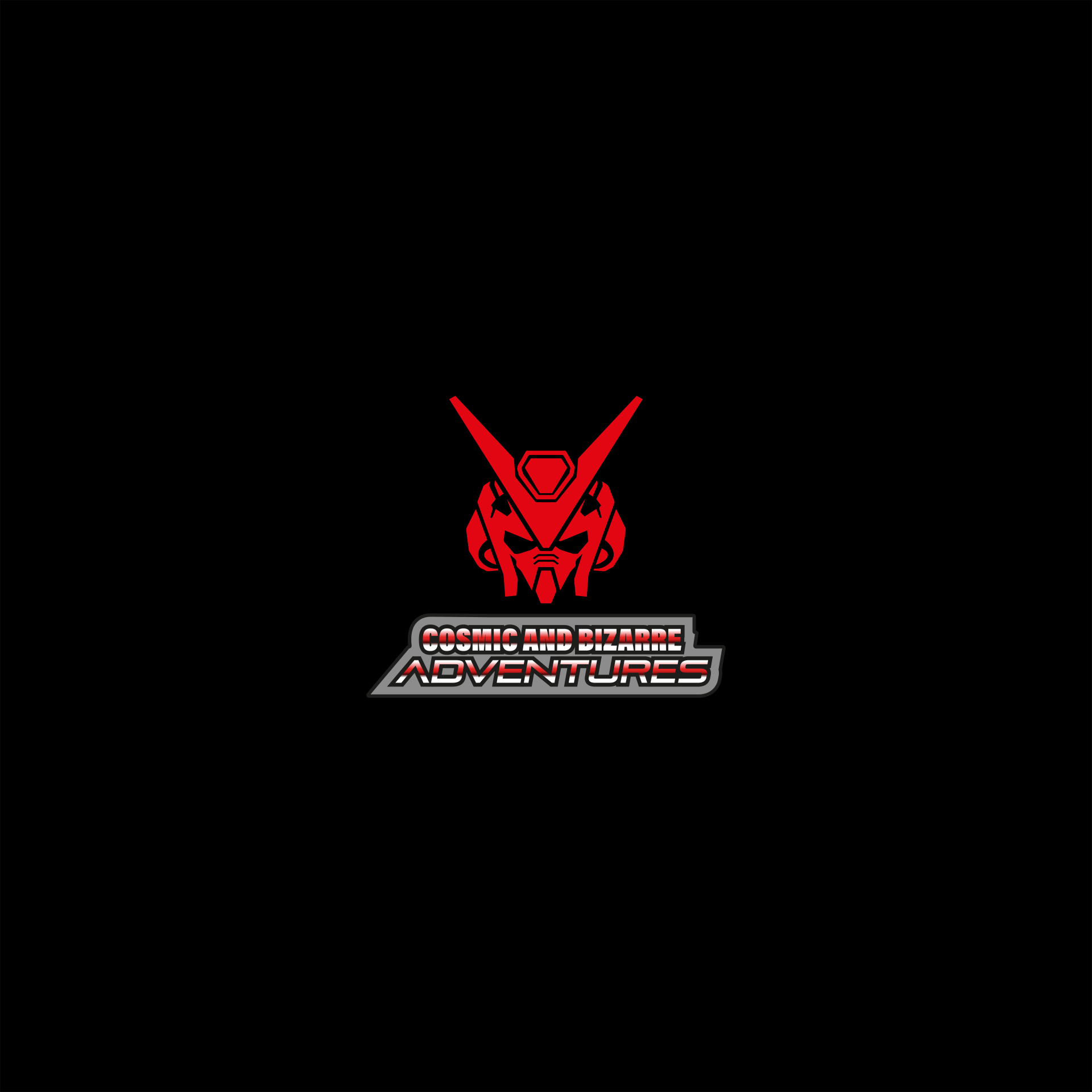 The logo in red on a black background.