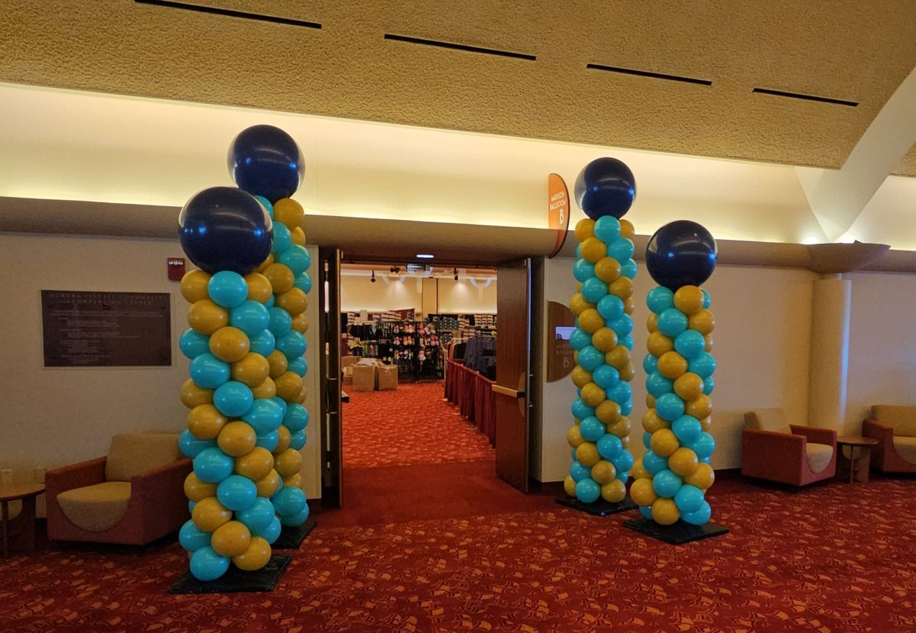 8ft and 10ft Classic Columns. Swirl style, in gold and turquoise. 