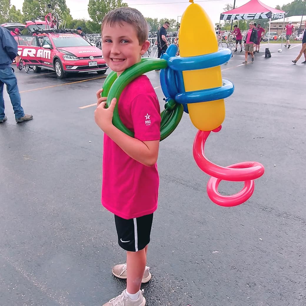 Balloon twisted jet pack.