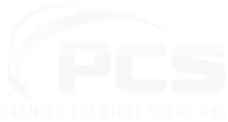 PCS logo with stylized white arc and text 