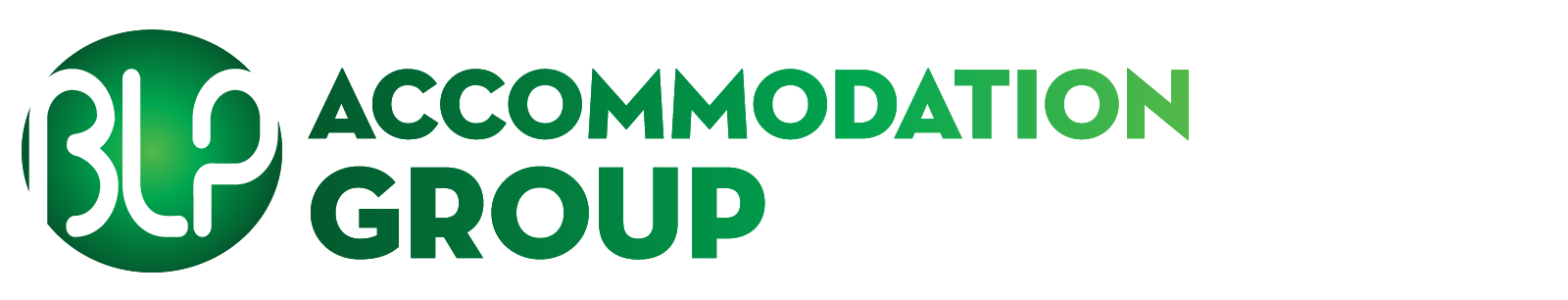 BLP Accommodation Group logo in green and white.