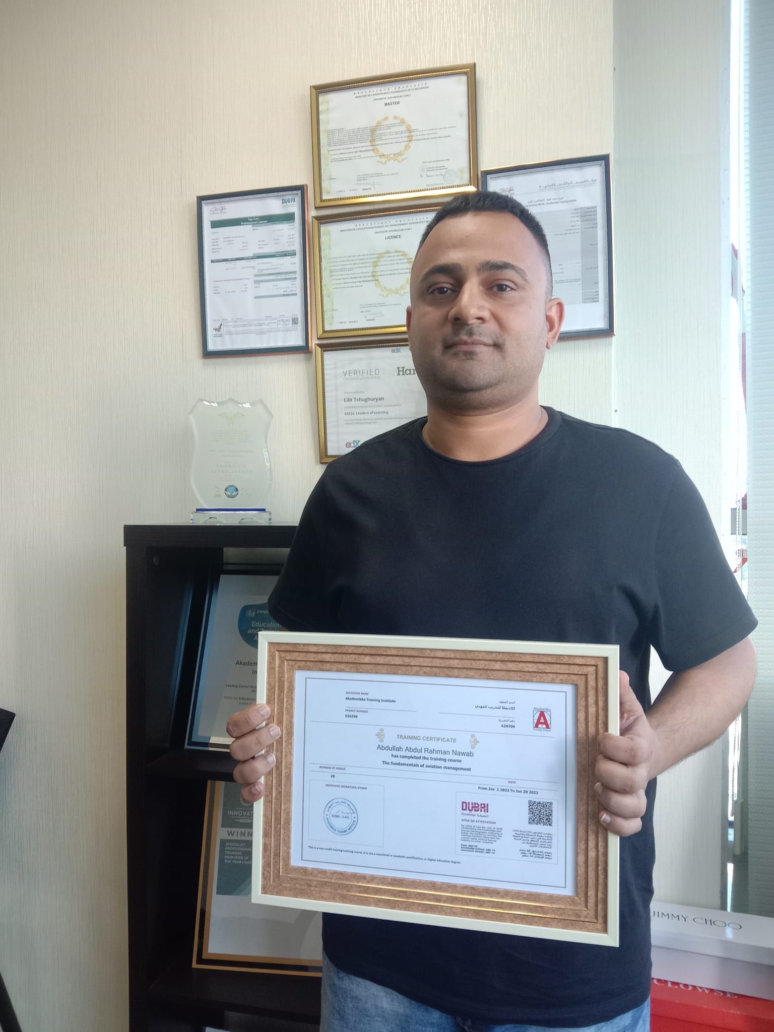 Airport staff member upgrading skills through aviation training at Akademikka, Dubai