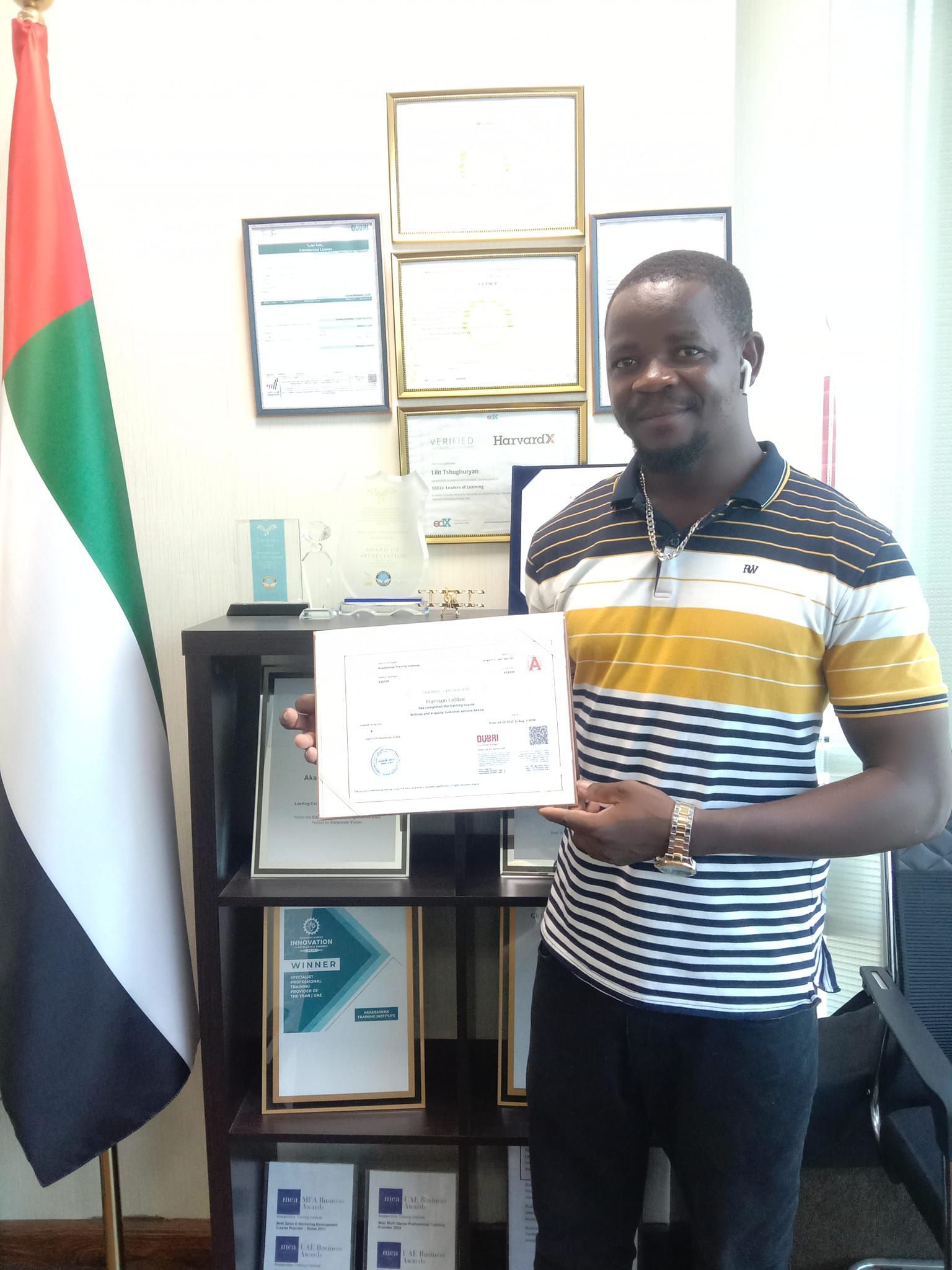 Airport staff member upgrading skills through aviation training at Akademikka, Dubai