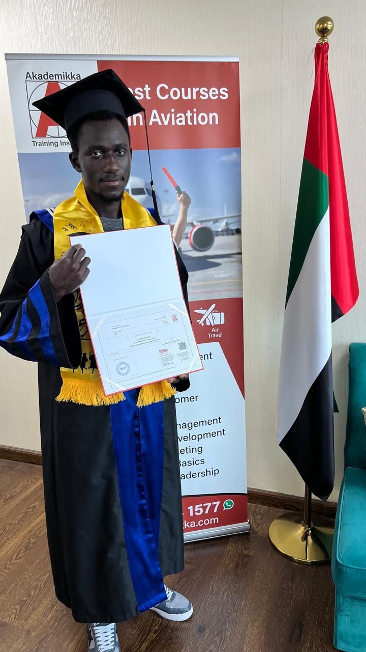 Students completing airline and airport management courses in UAE