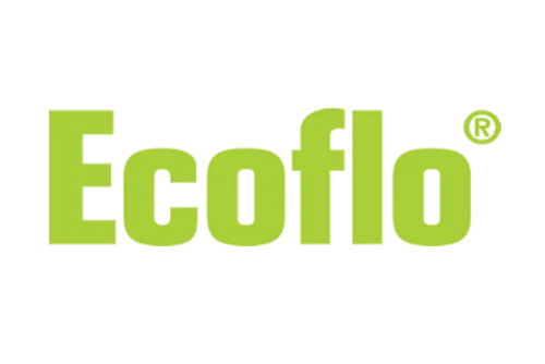 Un logo ecoflo vert sur fond blanc
