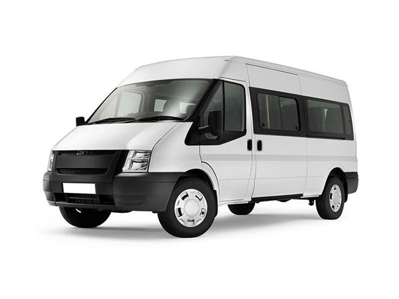 A white van with black trim is on a white background.