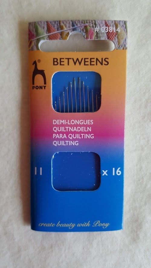 Blue-and-orange package of BETWEENS quilting needles, size 5/10, 16 count.