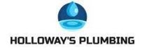 Holloway’s Plumbing logo with a blue water droplet icon above the company name