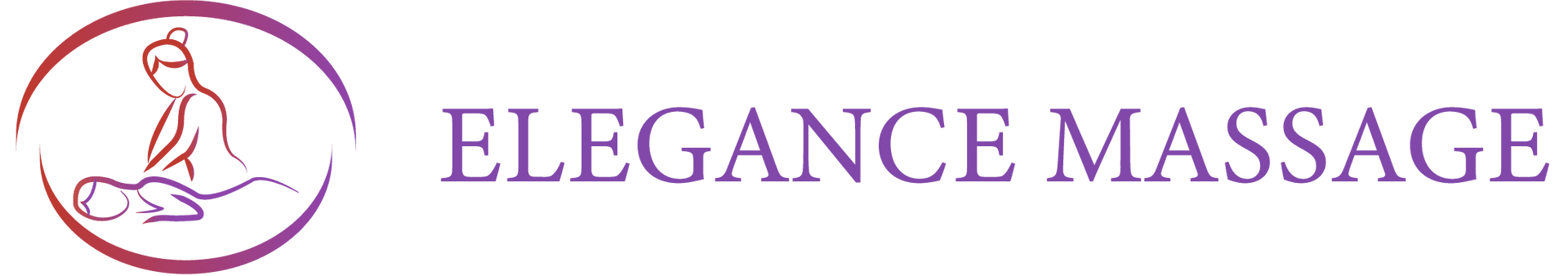 Logo with a circular image of a person receiving a massage and the text 