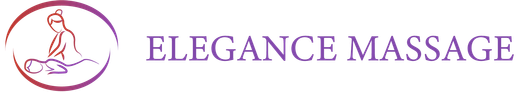 Logo with a circular image of a person receiving a massage and the text