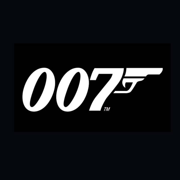 The 007 logo is white on a black background.