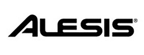 A black and white alesis logo on a white background