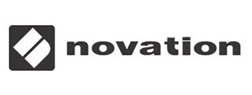 A black and white logo for novation with a diamond in the middle.