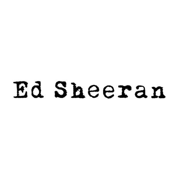 A black and white image of the ed sheeran logo on a white background.