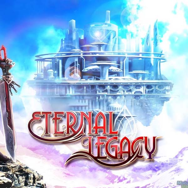 A poster for eternal legacy with a castle in the background
