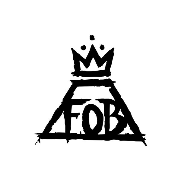 A black and white logo for fob with a crown on top