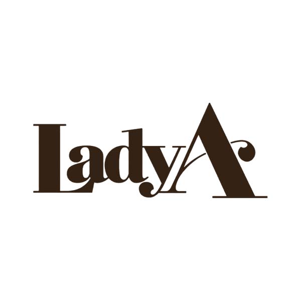 Lady A logo in dark brown font.