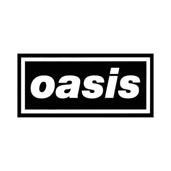 The oasis logo is a black and white logo in a square.