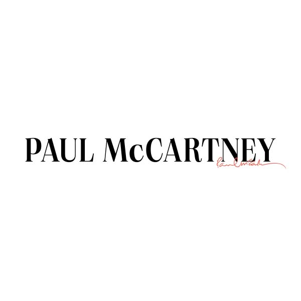 The paul mccartney logo is on a white background.