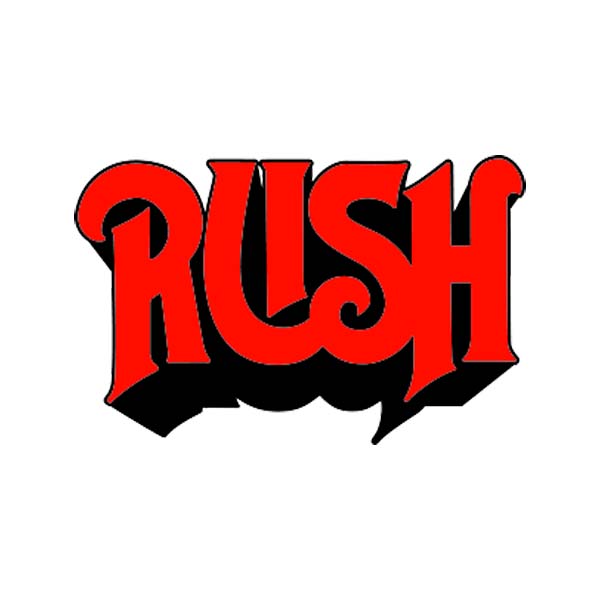 A red rush logo on a white background