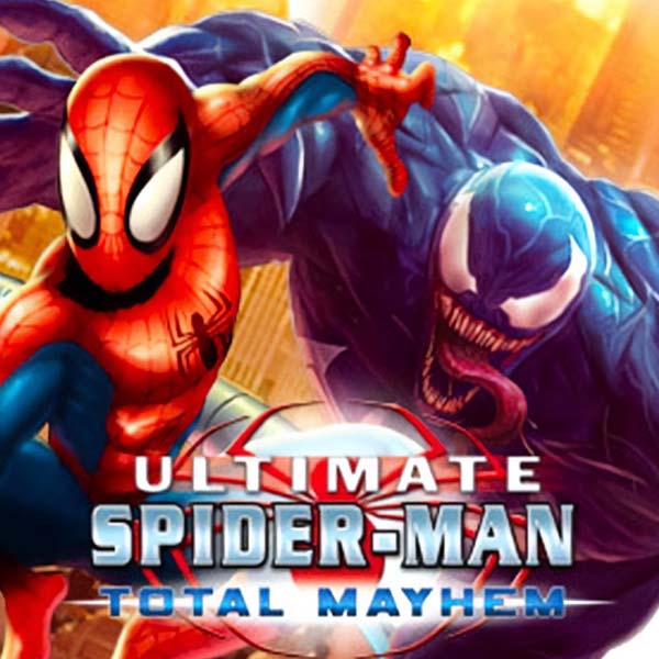 A poster for ultimate spider-man total mayhem
