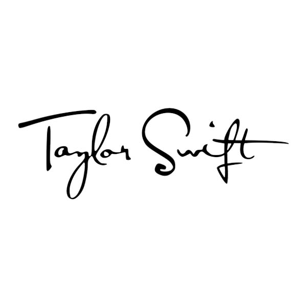 A black and white logo for taylor swift on a white background.
