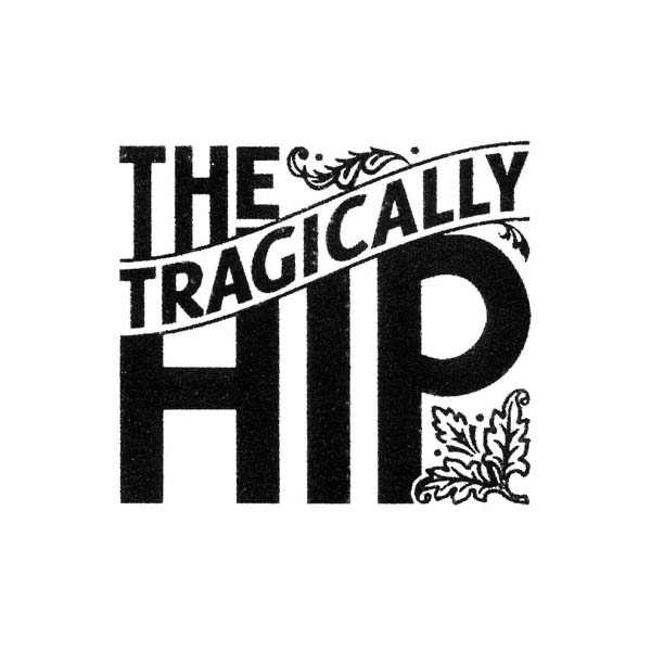 A black and white logo for the tragically hip