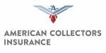 Logo for American Collectors Insurance. Features a stylized eagle in blue and red above text.