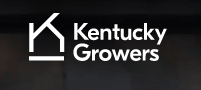 Kentucky Growers logo: white stylized house icon,