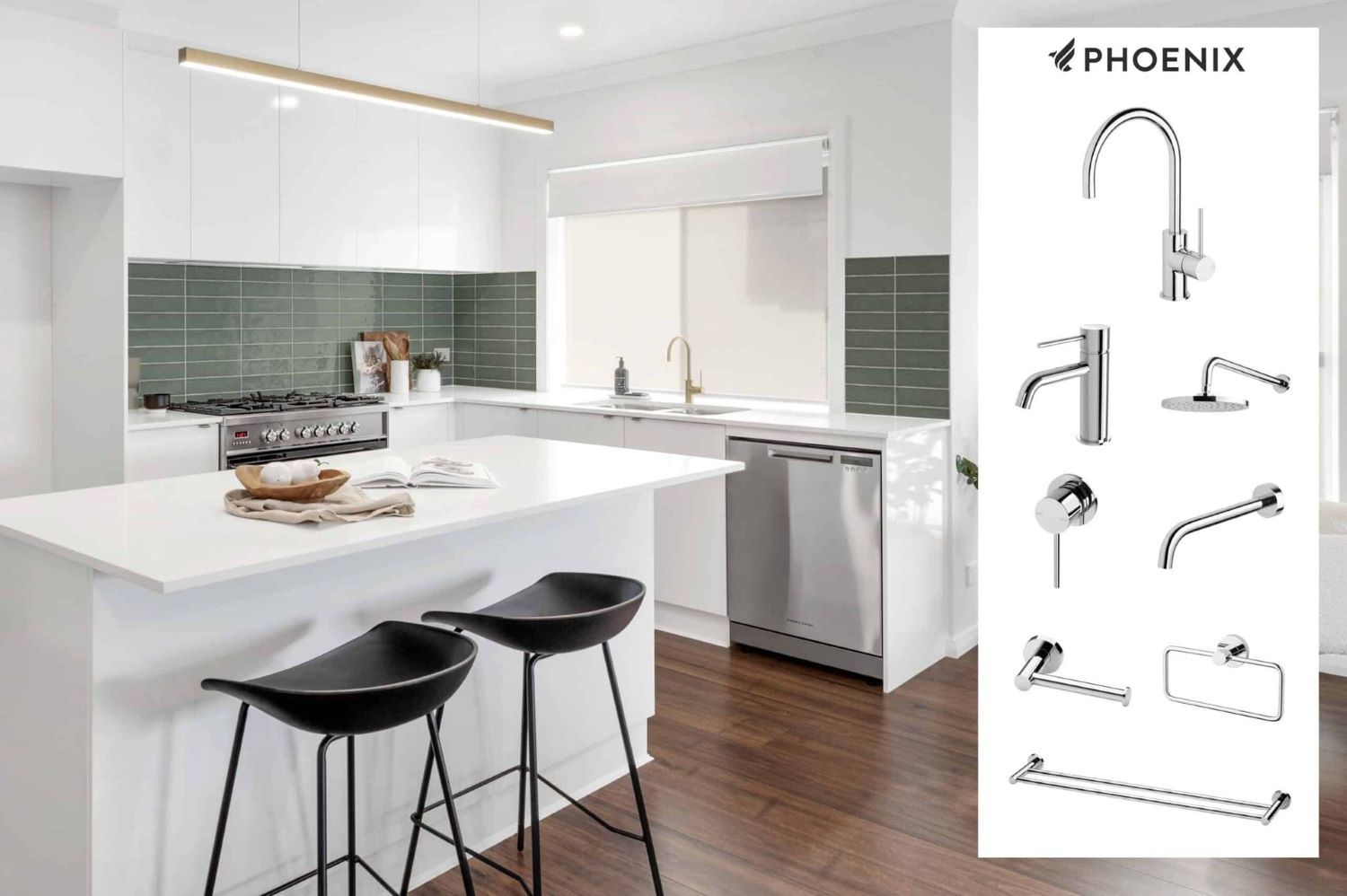 A Kitchen with A Large Island, Stools, a Stove and A Dishwasher — Evolution Building Group Dapto, NSW